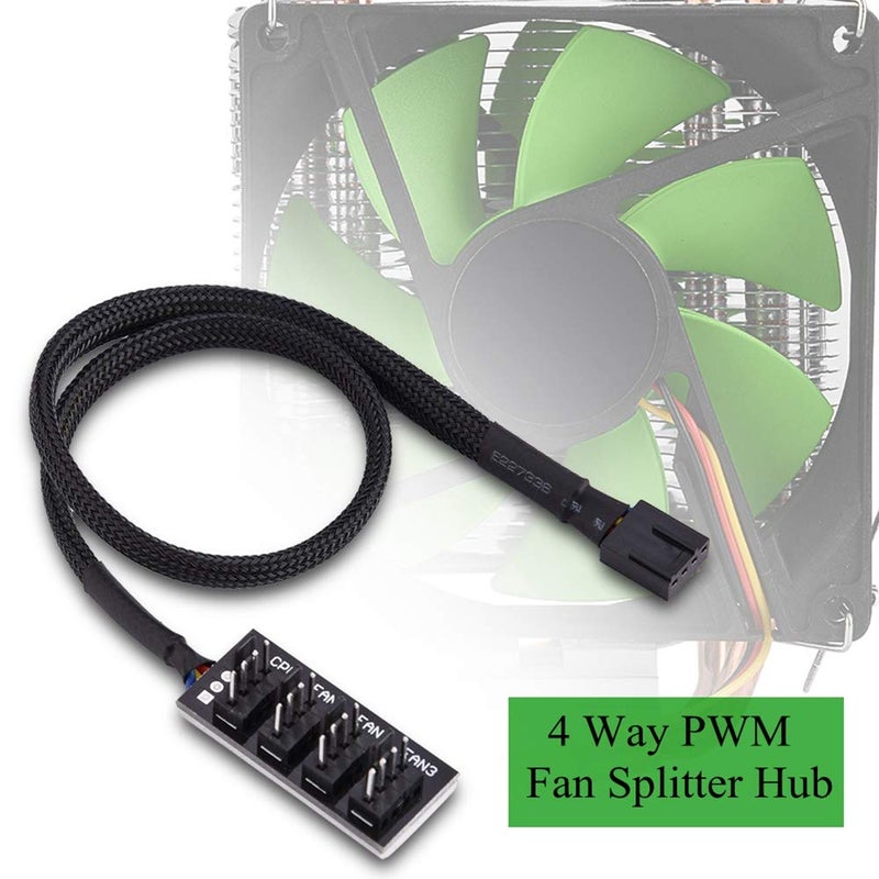 Pomya PWM Fan Hub, 4-Pin Computer CPU/Case Fan Power Multi Splitter Connector Cable Adapter for Computer Cooler Fans - Image 4
